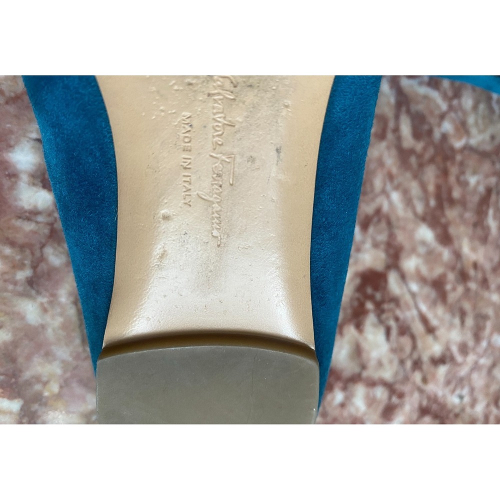 Salvatore Ferragamo Varina Women's Tael Blue Suede Ballet Flat Sz 8.5B EUC, $780 - Picture 11 of 11